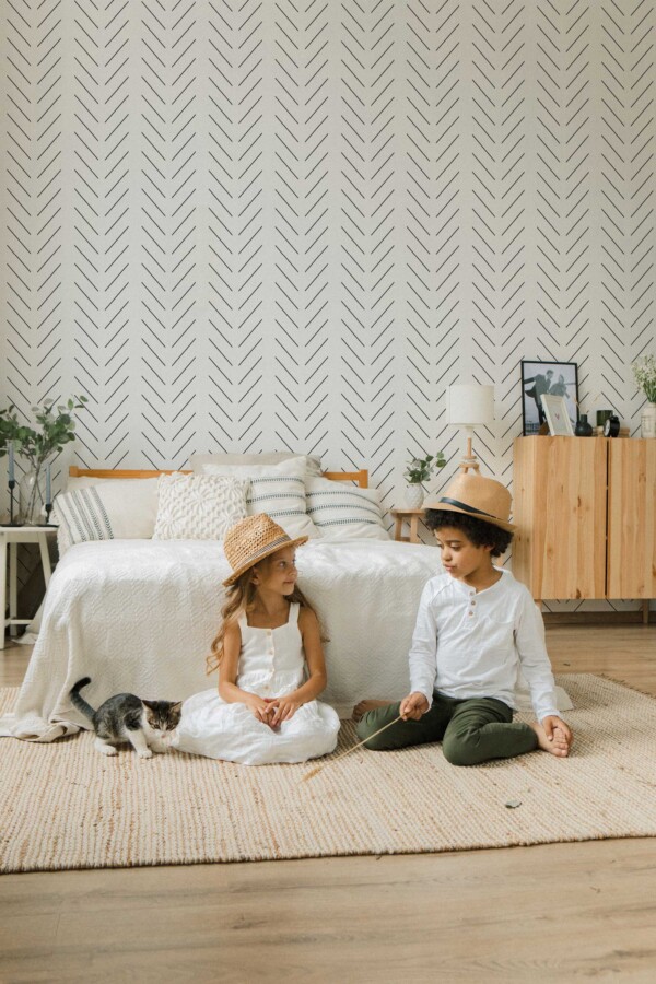 Fancy Walls removable wallpaper in clean herringbone design