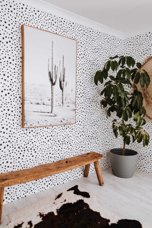 Scattered dotted peel and stick wallpaper by Fancy Walls