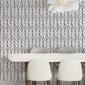 Fancy Walls geometric leaf self-adhesive wallpaper in black and white
