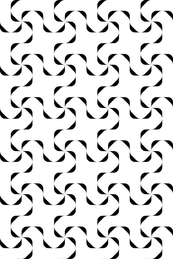 Optical illusion self-adhesive wallpaper in black and white by Fancy Walls