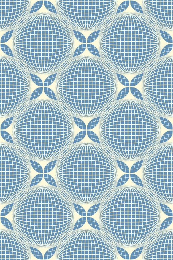 Pattern repeat of Blue abstract geometric removable wallpaper design