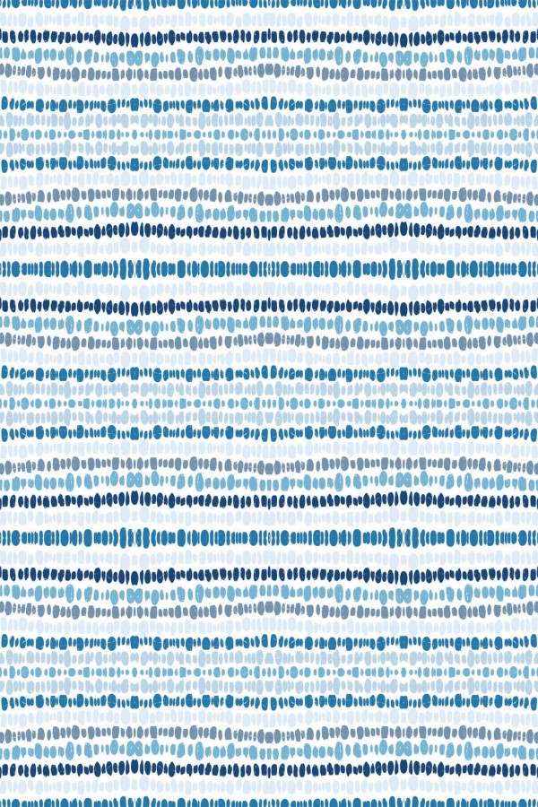 Pattern repeat of Blue abstract striped removable wallpaper design