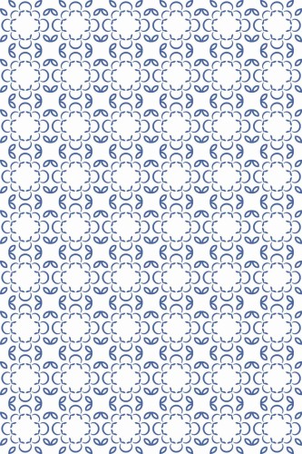 Pattern repeat of Blue and white geometric floral removable wallpaper design