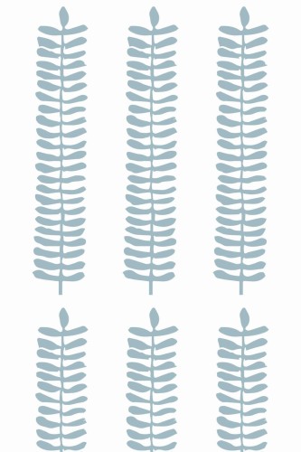 Pattern repeat of Blue scandinavian leaf removable wallpaper design