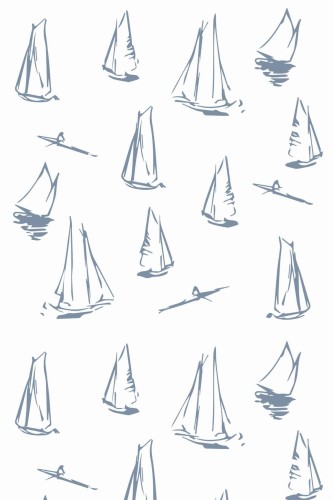 Pattern repeat of Boat removable wallpaper design