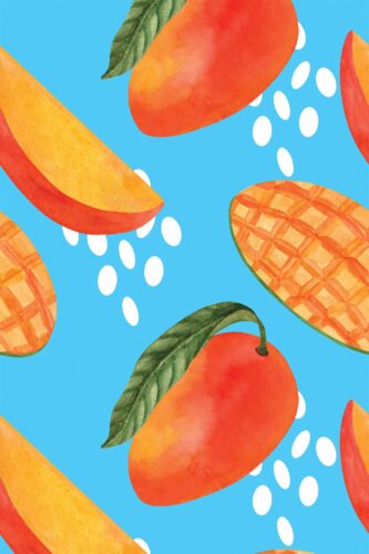 Fancy Walls traditional wallpaper with juicy mango design in blue