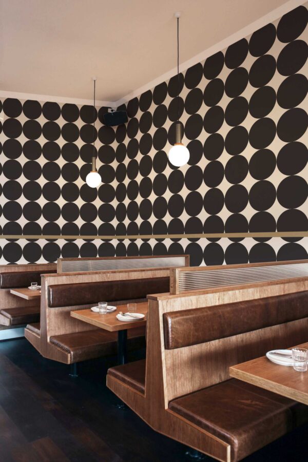 Fancy Walls graphic black dot self-adhesive wallpaper in bold style