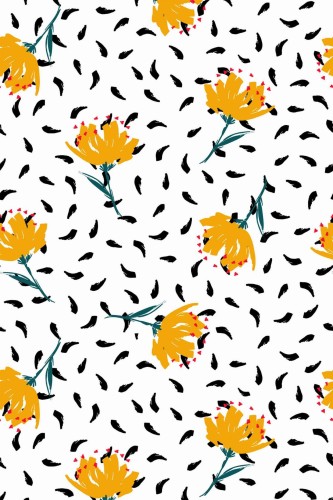 Pattern repeat of Bold floral removable wallpaper design