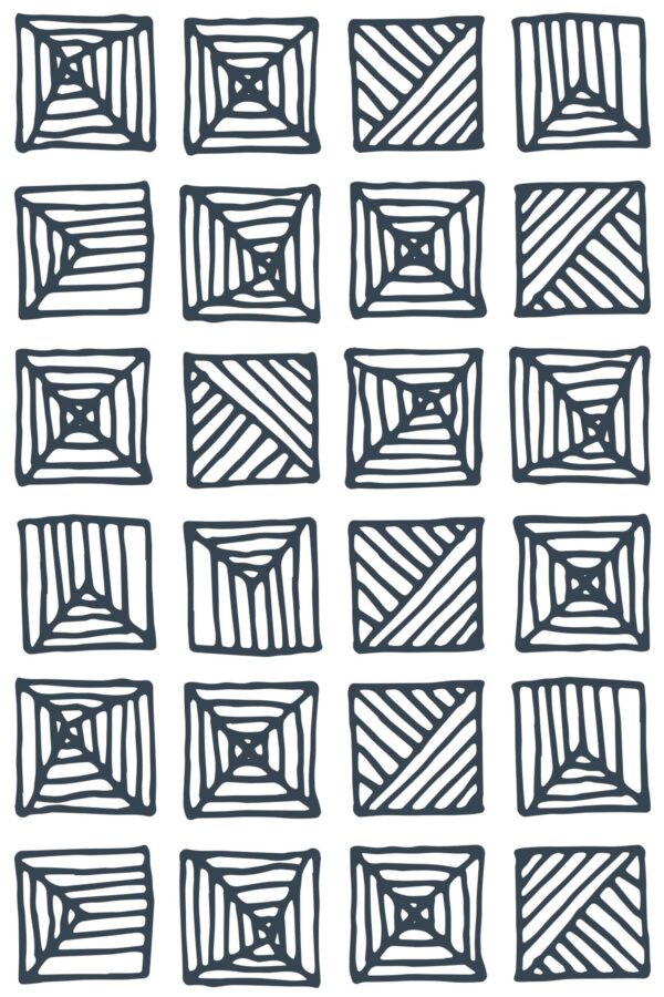 Fancy Walls self-adhesive wallpaper in black and white line grid
