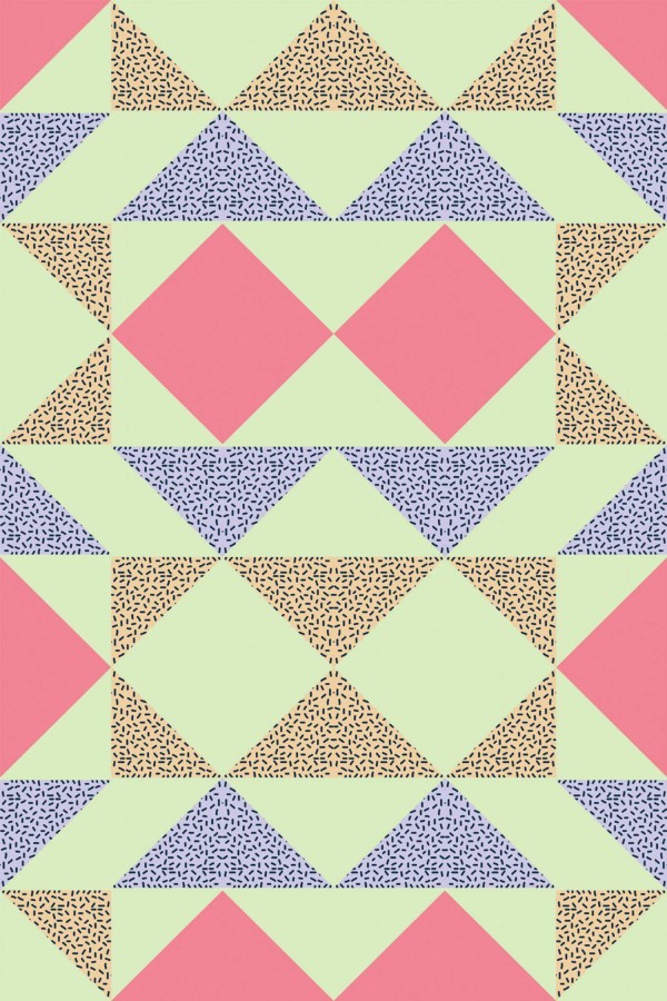 Pattern repeat of Bright geometric removable wallpaper design