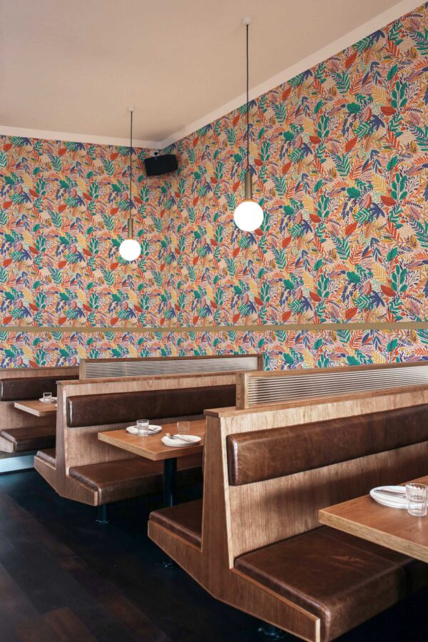 Colorful floral peel and stick wallpaper by Fancy Walls