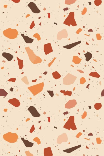 Pattern repeat of Brown terrazzo removable wallpaper design