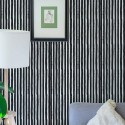 Eastern European style living room decorated with Brush stroke stripes peel and stick wallpaper