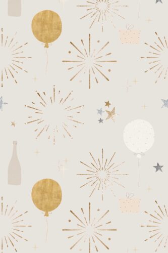 Fancy Walls peel and stick wallpaper with beige star celebration pattern