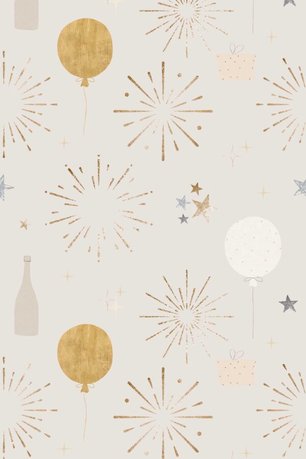 Fancy Walls peel and stick wallpaper with beige star celebration pattern