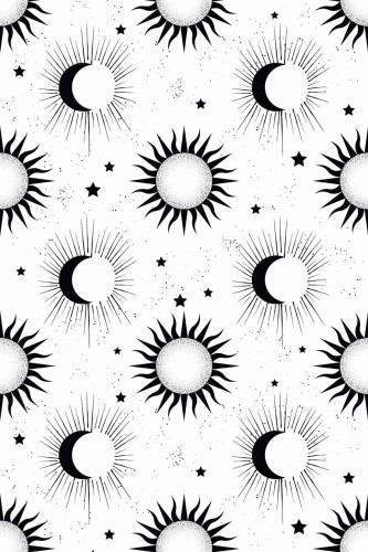 Pattern repeat of Celestial removable wallpaper design
