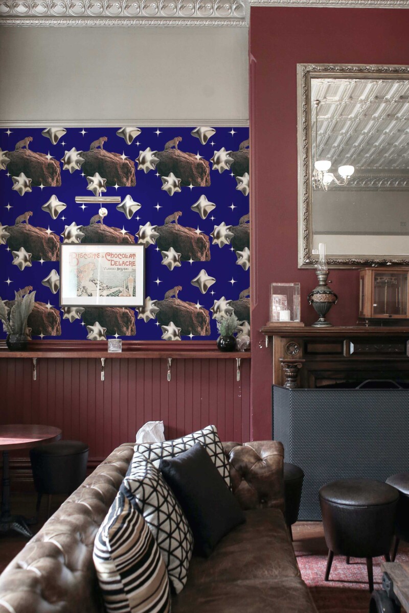 Fancy Walls self-adhesive wallpaper with leopard on a cliff design
