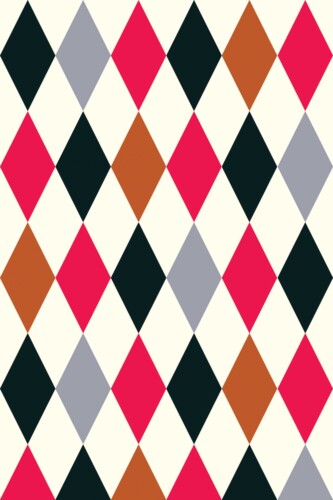 Fancy Walls removable wallpaper featuring vibrant geometric print in colorful tones