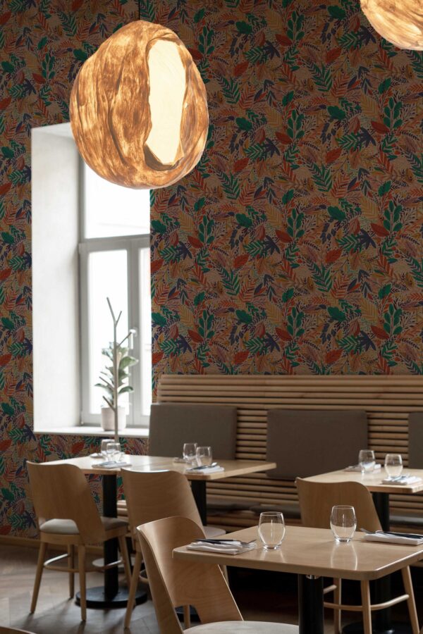 Bold playful leaf self-adhesive wallpaper by Fancy Walls
