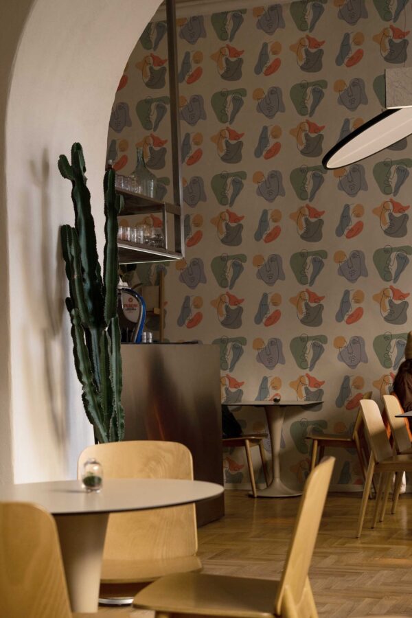 Colorful face peel and stick wallpaper by Fancy Walls