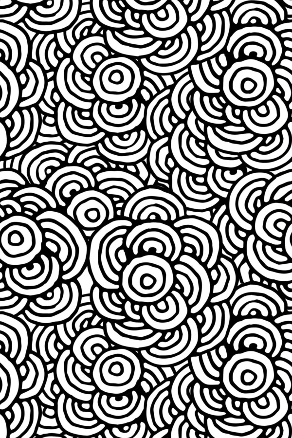 Fancy Walls self-adhesive wallpaper with abstract black and white circles