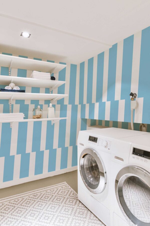 Fancy Walls minimalist blue and white self-adhesive wallpaper