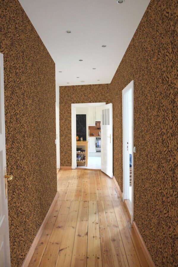 Fancy Walls copper leopard peel and stick wallpaper in eclectic style