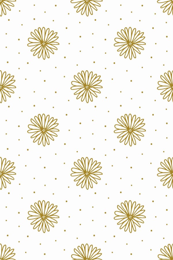 Pattern repeat of Cute daisy removable wallpaper design