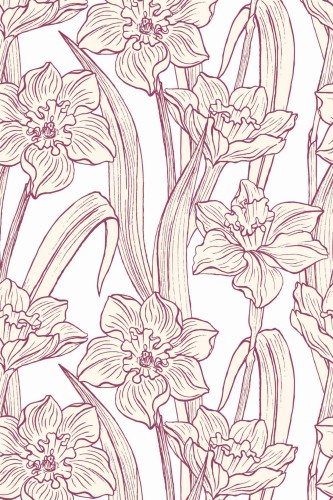 Pattern repeat of Daffodil removable wallpaper design