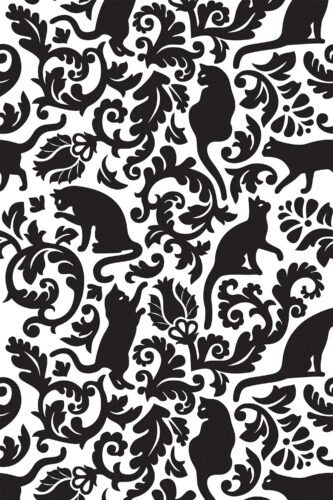 Fancy Walls self-adhesive wallpaper with kitten and ornamental forms