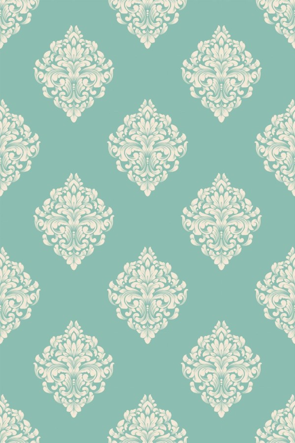 Pattern repeat of Damask removable wallpaper design
