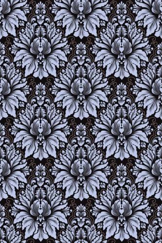 Pattern repeat of Dark damask removable wallpaper design
