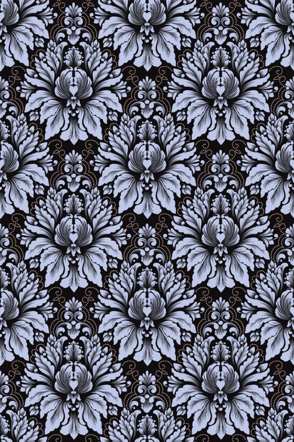 Pattern repeat of Dark damask removable wallpaper design