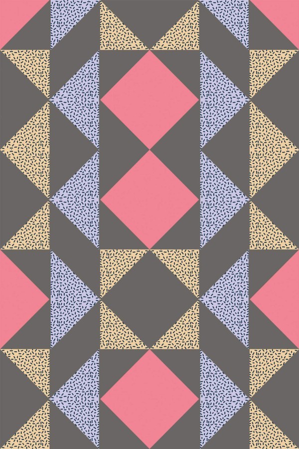 Pattern repeat of Dark geometric removable wallpaper design