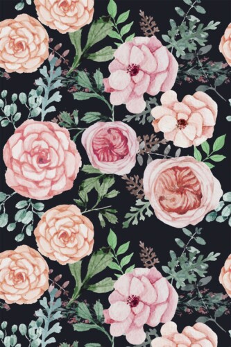 Romantic roses removable wallpaper in watercolor by Fancy Walls