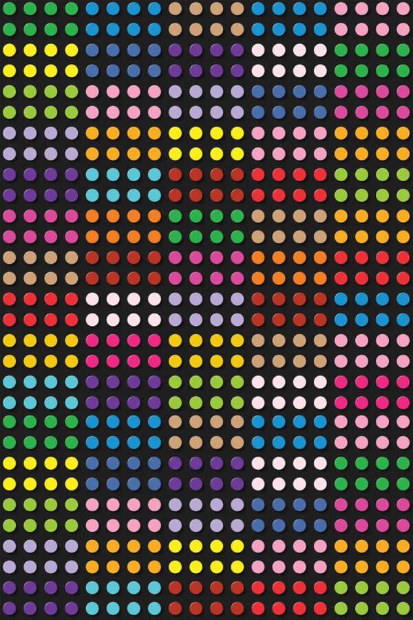 Fancy Walls removable wallpaper with colorful dot pattern