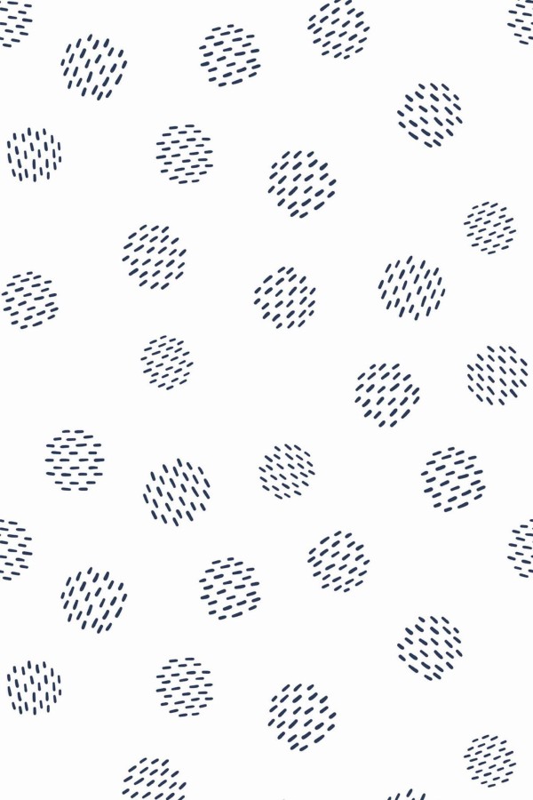 Pattern repeat of Dotted circles removable wallpaper design