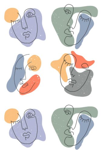 Creative face line self-adhesive wallpaper by Fancy Walls