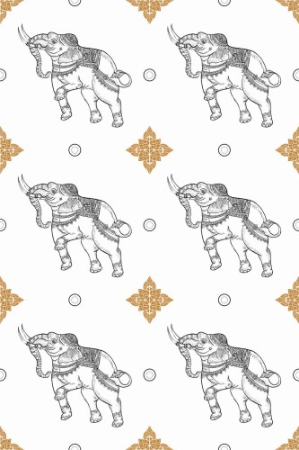 Pattern repeat of Elephant removable wallpaper design