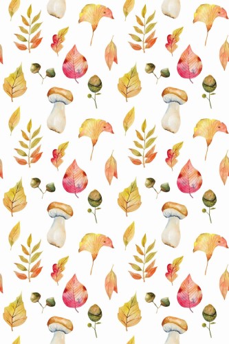 Pattern repeat of Fall leaf removable wallpaper design