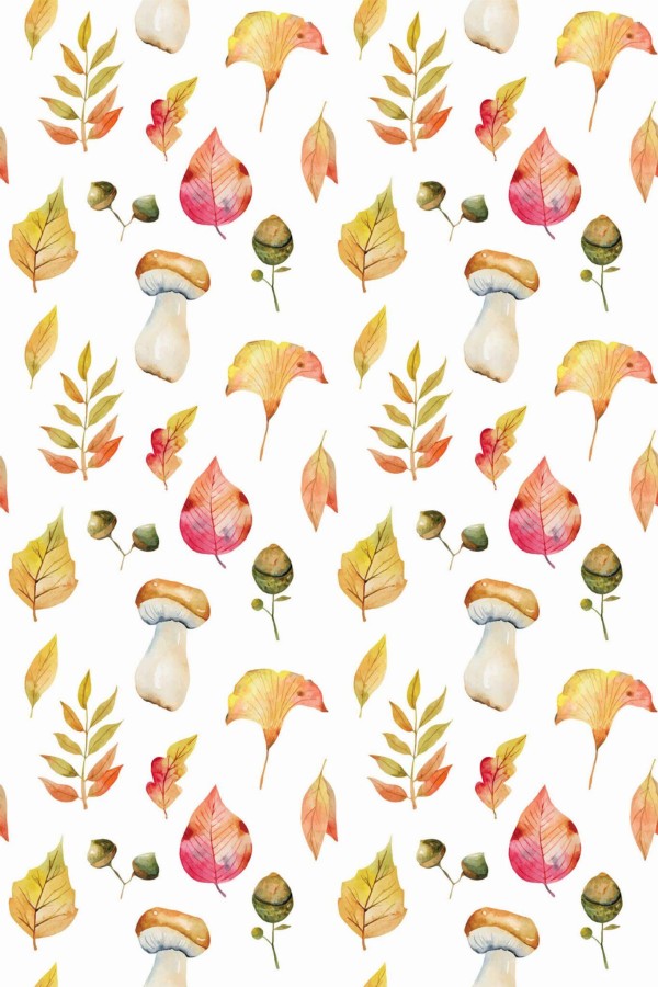 Pattern repeat of Fall leaf removable wallpaper design