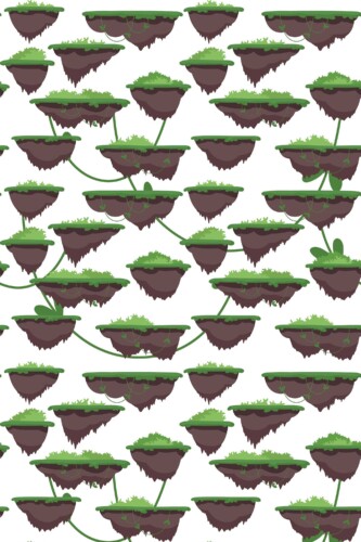 Fancy Walls removable wallpaper with green floating island design