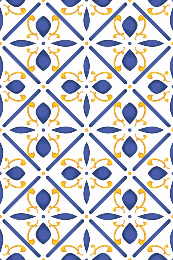 Pattern repeat of Faux tile removable wallpaper design