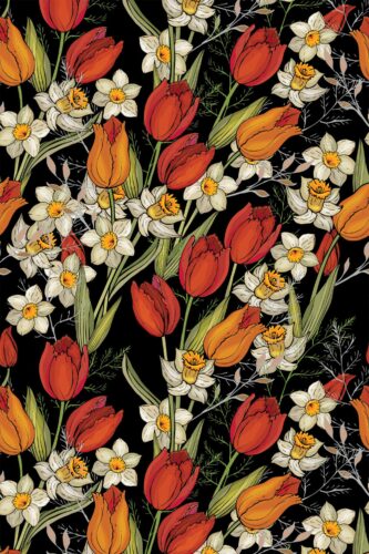 Fancy Walls self-adhesive wallpaper featuring bold spring floral print