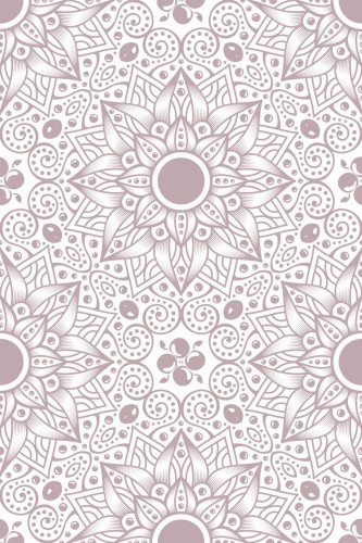 Pattern repeat of Floral mandala removable wallpaper design