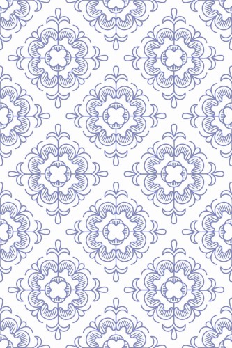 Pattern repeat of Floral tile removable wallpaper design