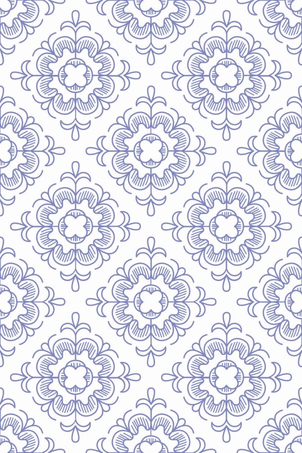 Pattern repeat of Floral tile removable wallpaper design