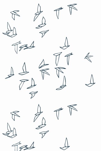 Pattern repeat of Flying birds removable wallpaper design