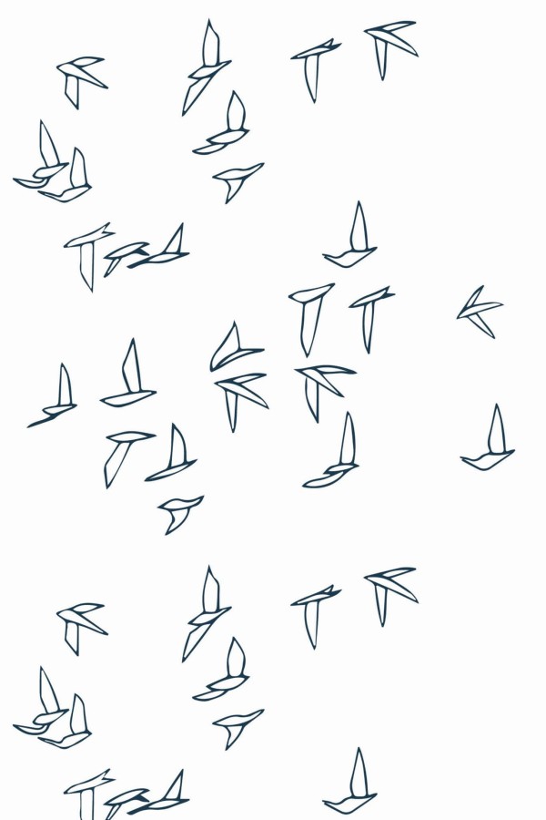 Pattern repeat of Flying birds removable wallpaper design