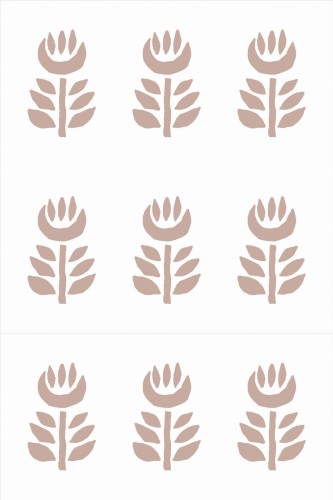 Pattern repeat of Folk Art floral removable wallpaper design
